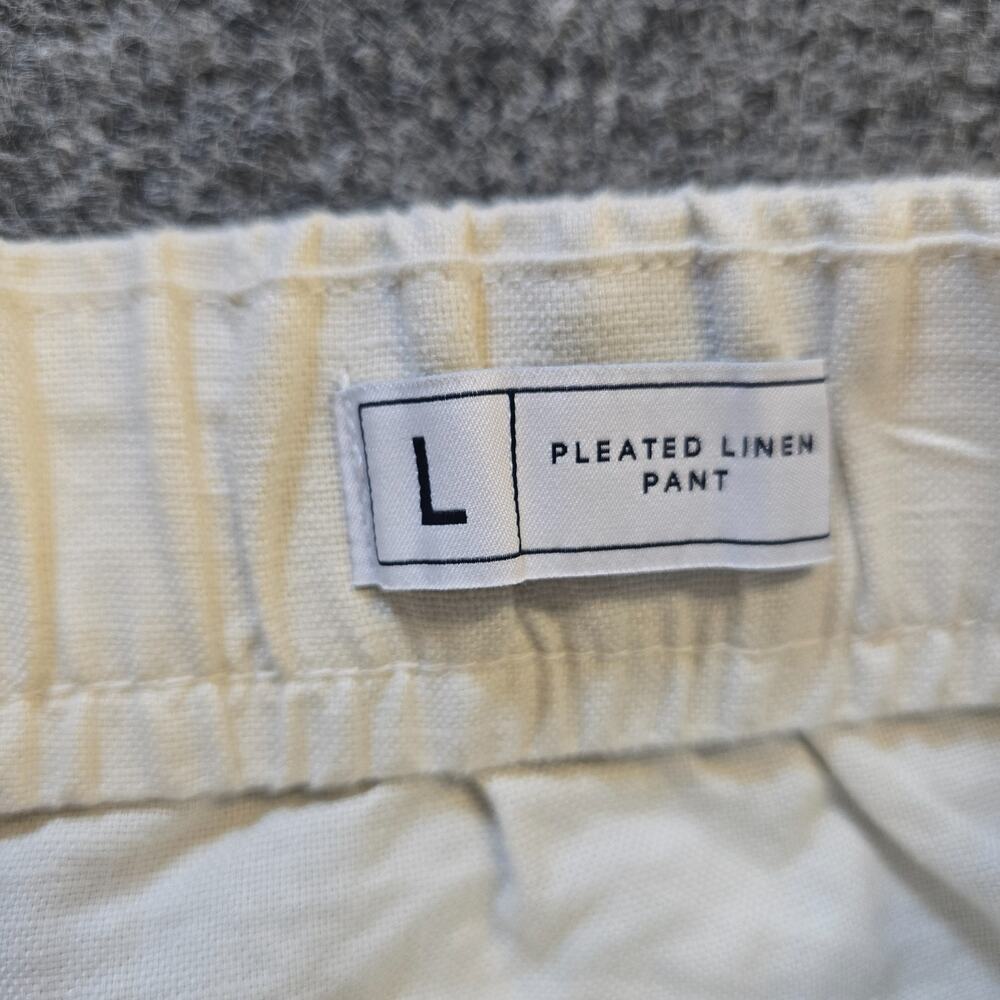 GAP Pants Womens Size Large Off White Straight Leg Linen Blend Cropped Casual - Picture 5 of 12